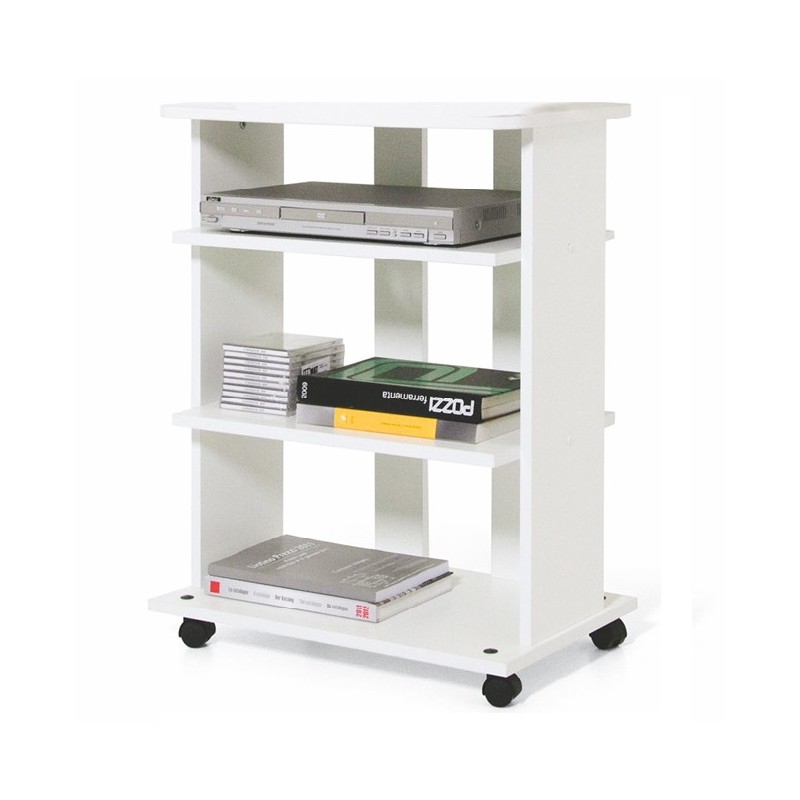 Image of Carrello porta Tv Bianco Frassinato 3 ripiani Cm 60x45xH 81(ELIDE)