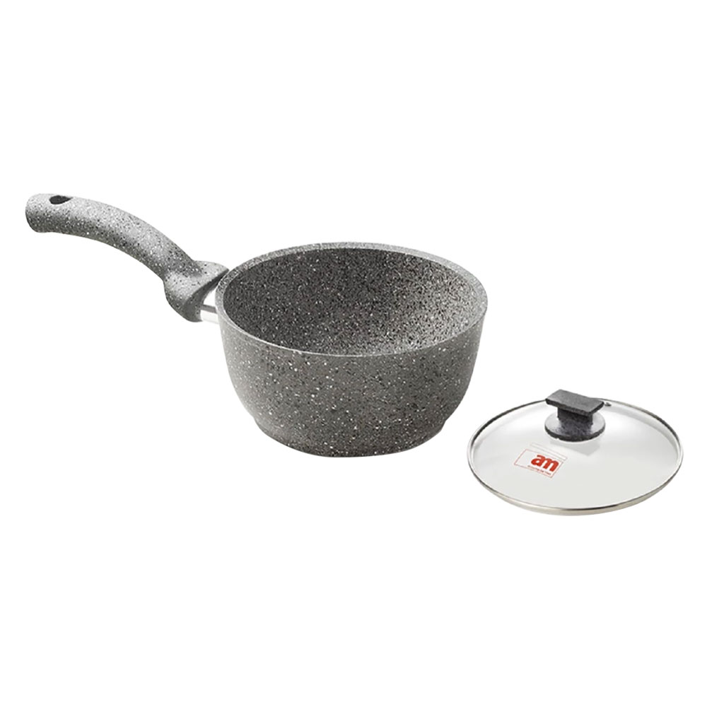 Image of Casseruola Con Coperchio Vetro &#39;Cuore Di Pietra&#39; Cm. 16 - 1 Manico