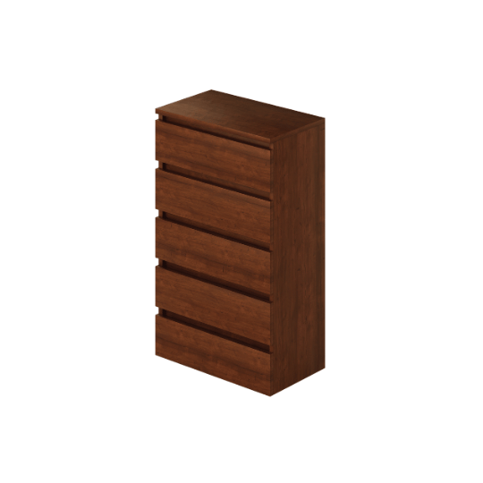 Image of Cassettiera Noce Antico in legno nobilitato con 5 cassetti h127x47x40 cm