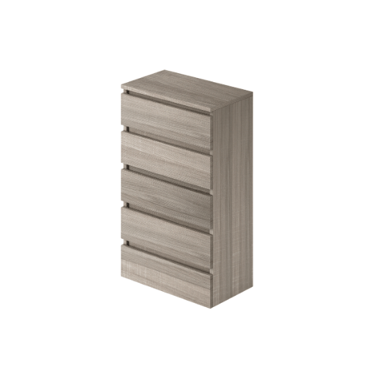 Image of Cassettiera olmo in legno nobilitato con 5 cassetti h127x47x40 cm