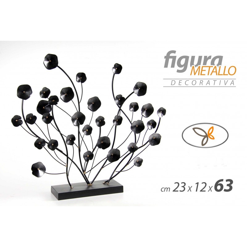 Image of Decorazione soprammobile in metallo nero cm 23 x 12 x 63 h