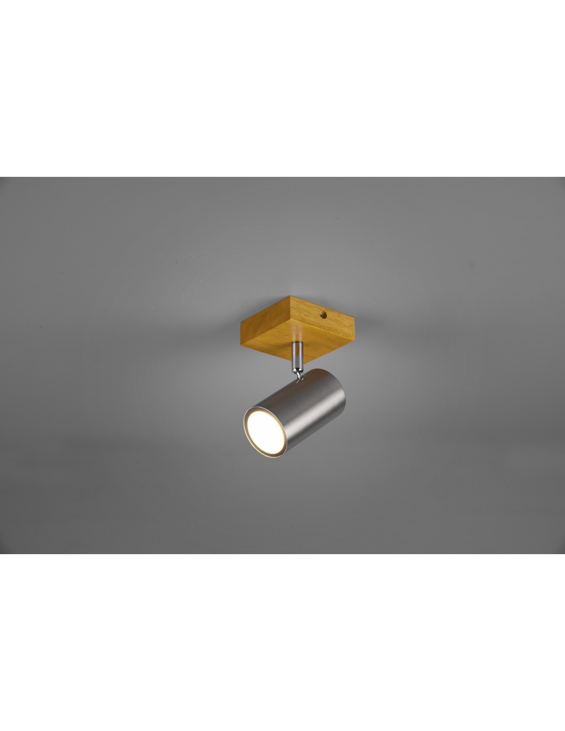 Image of Faretto Spot Marley Nichel E Legno 1xGU10 Trio Lighting