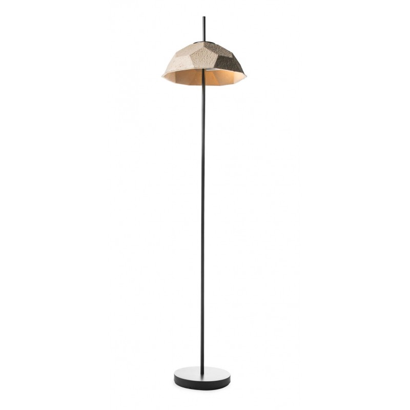 Floor lamp dove gray lampshade black base cm 3 160 h