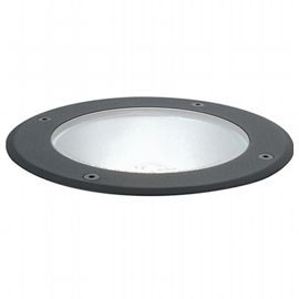 Lampada da incasso pavimento in alluminio pressofuso, vetro infrangibile, IP65, 40W nero