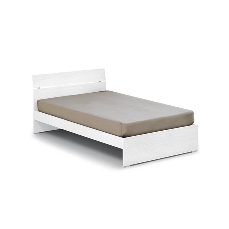 Image of Letto matrimoniale per camera colore bianco frassinato cm 200x171xH 98