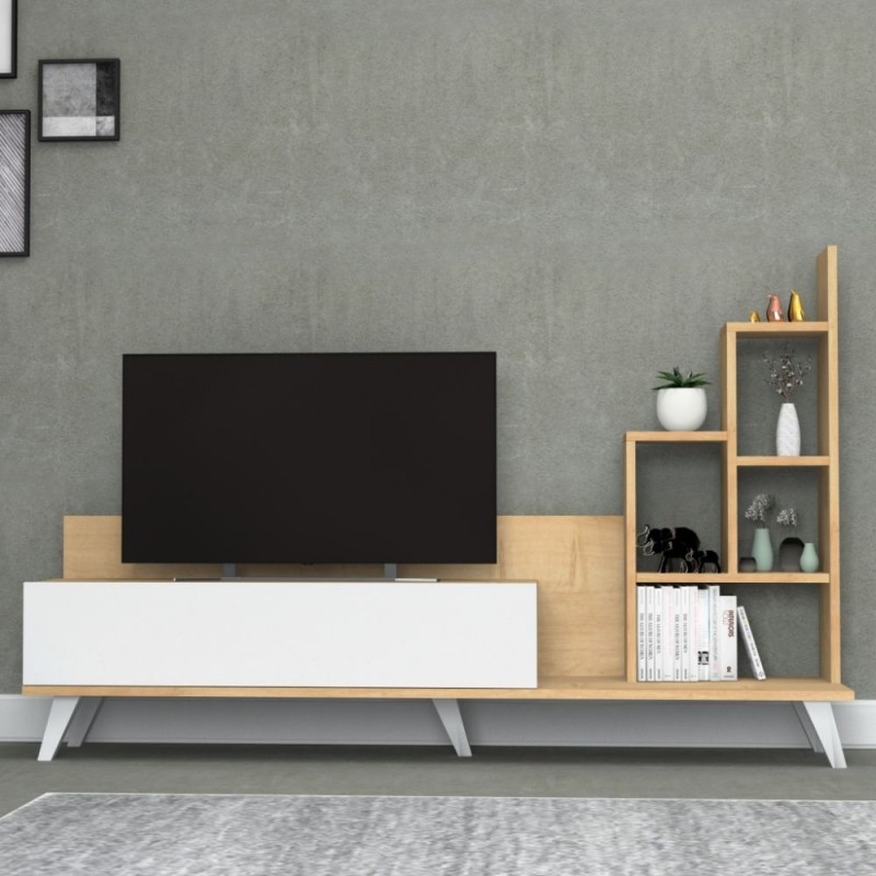 Mobile Porta TV con libreria Rovere BINGO 160x35x h105 cm (D2306TV160M051)