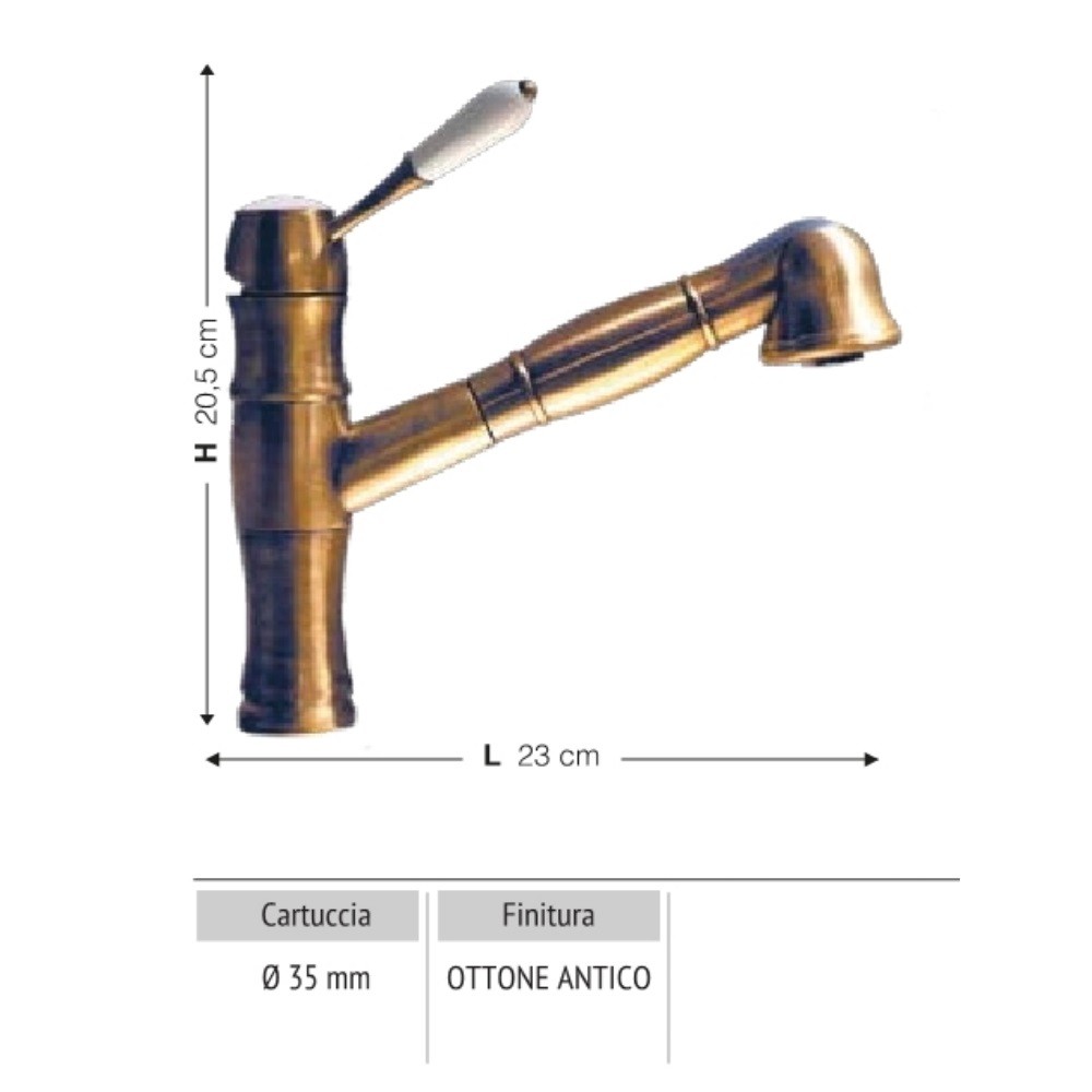 Miscelatore Cordoba finitura ottone antico