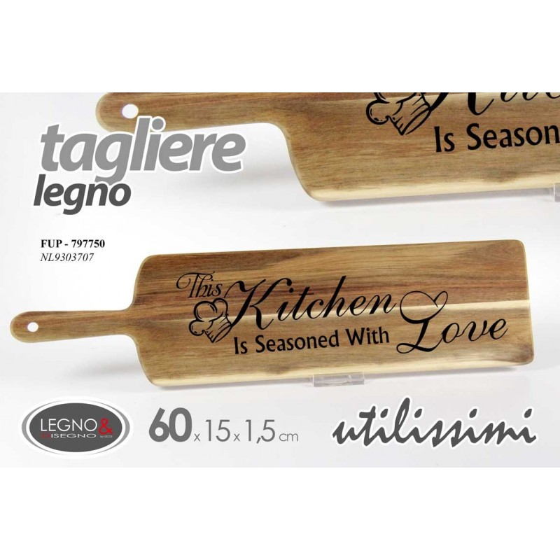 12x Tagliere in legno acacia bar ristoranti pub cm 60 x 15