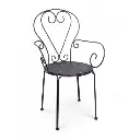 Set 4 pz Sedia da giardino con braccioli in acciaio Antracite ETIENNE 49x49x h89 cm
