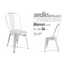  Sedia industrial bianca in metallo stile urban cm 51 x 44 x 86 h