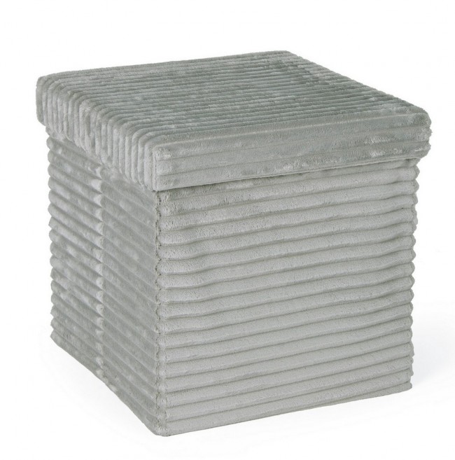 Pouf pieghevole in velluto grigio