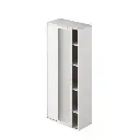 (3c) Guardaroba con ante scorrevoli c/specchio e ripiani colore Bianco H212x90x43cm 