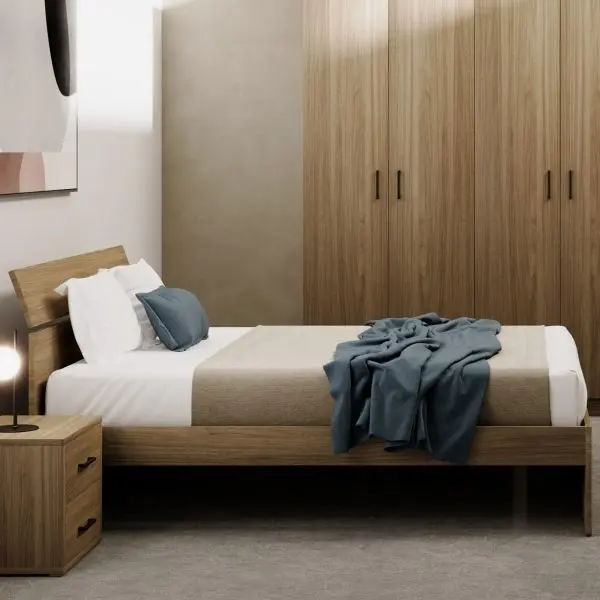 Letto 2 posti  Noce Naturale