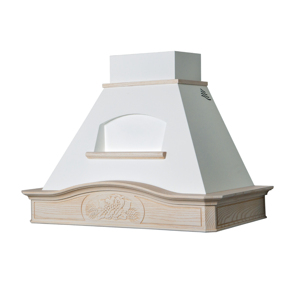 Cappa aspirante DESIRE/SOFIA in acciaio inox c/cornice in legno intarsio cm 60  