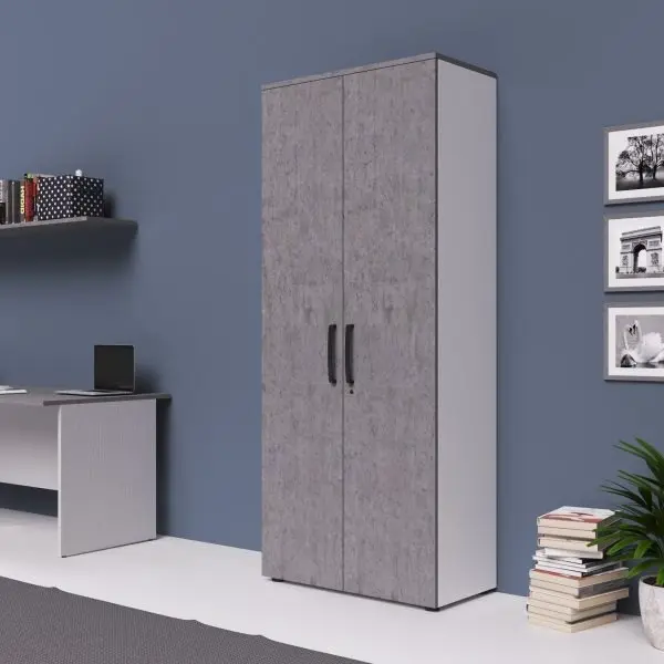 Modulo a Giorno Ibisco h.212 cm c/top e ante Cemento