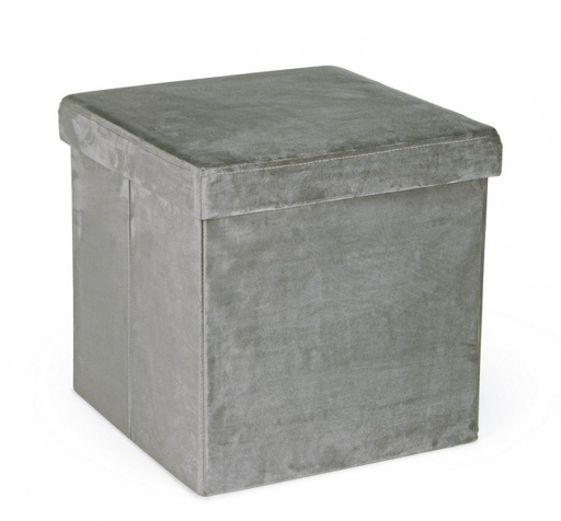[BIZ0734156] Pouf cont. piegh. velluto grigio