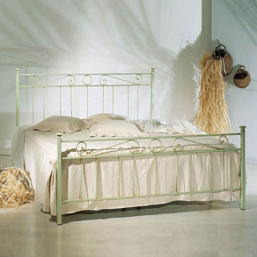 [TEVEPEDI1701D7] Letto in ferro Matrim. c/Pediera Tevere Verde 170x190